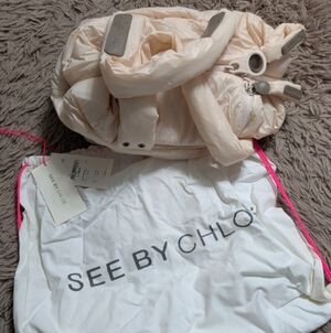 See By Chloe Cream and Gray Shoulder Bag
